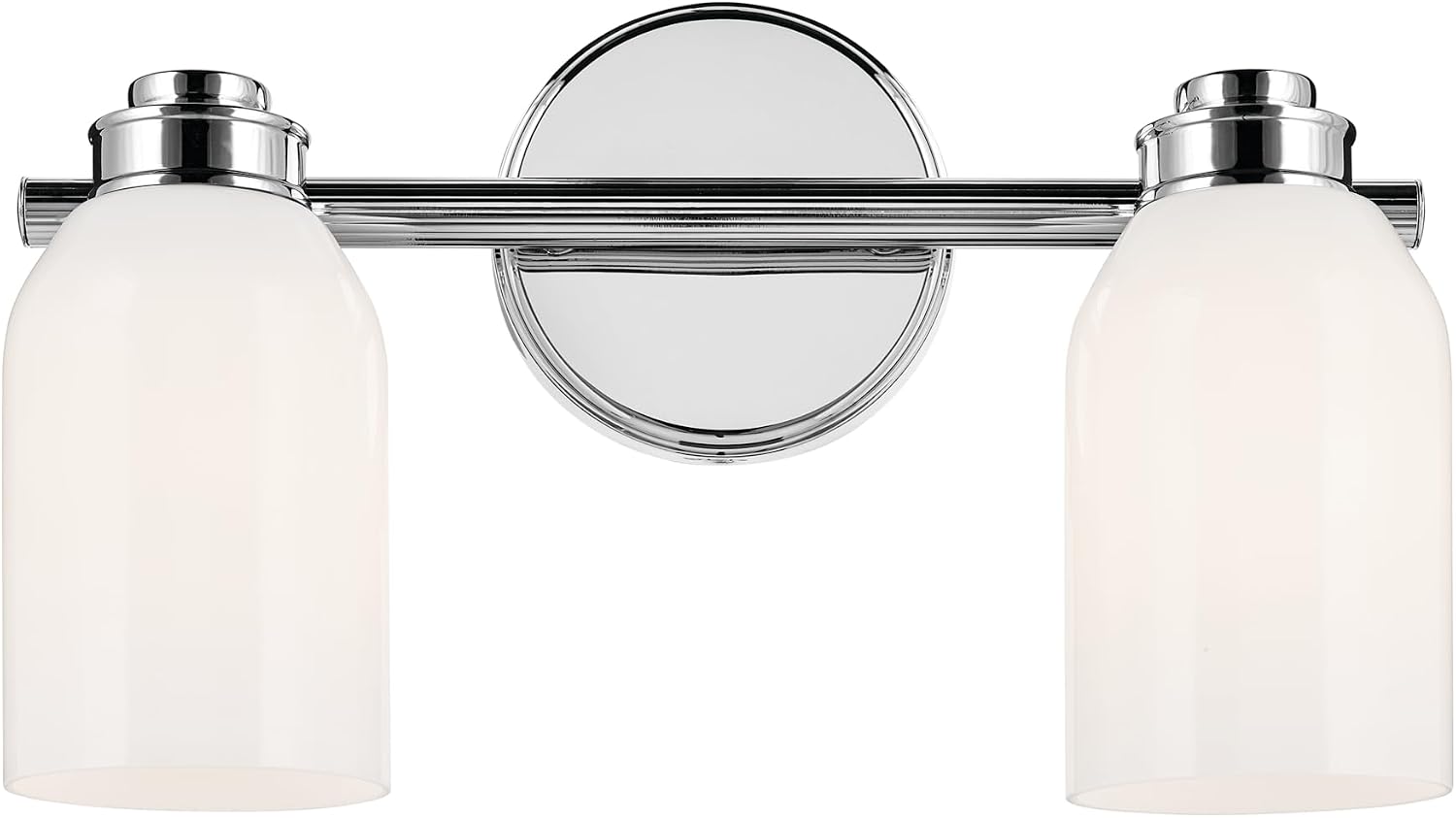 Kichler Joelson 34" 4-Light LED Bathroom Vanity Light Fixture with Satin Etched Cased Opal Glass in Brushed Nickel for Bathrooms (34 in W x 9.25 in H x 5.25 in Ext), 45924NIL18