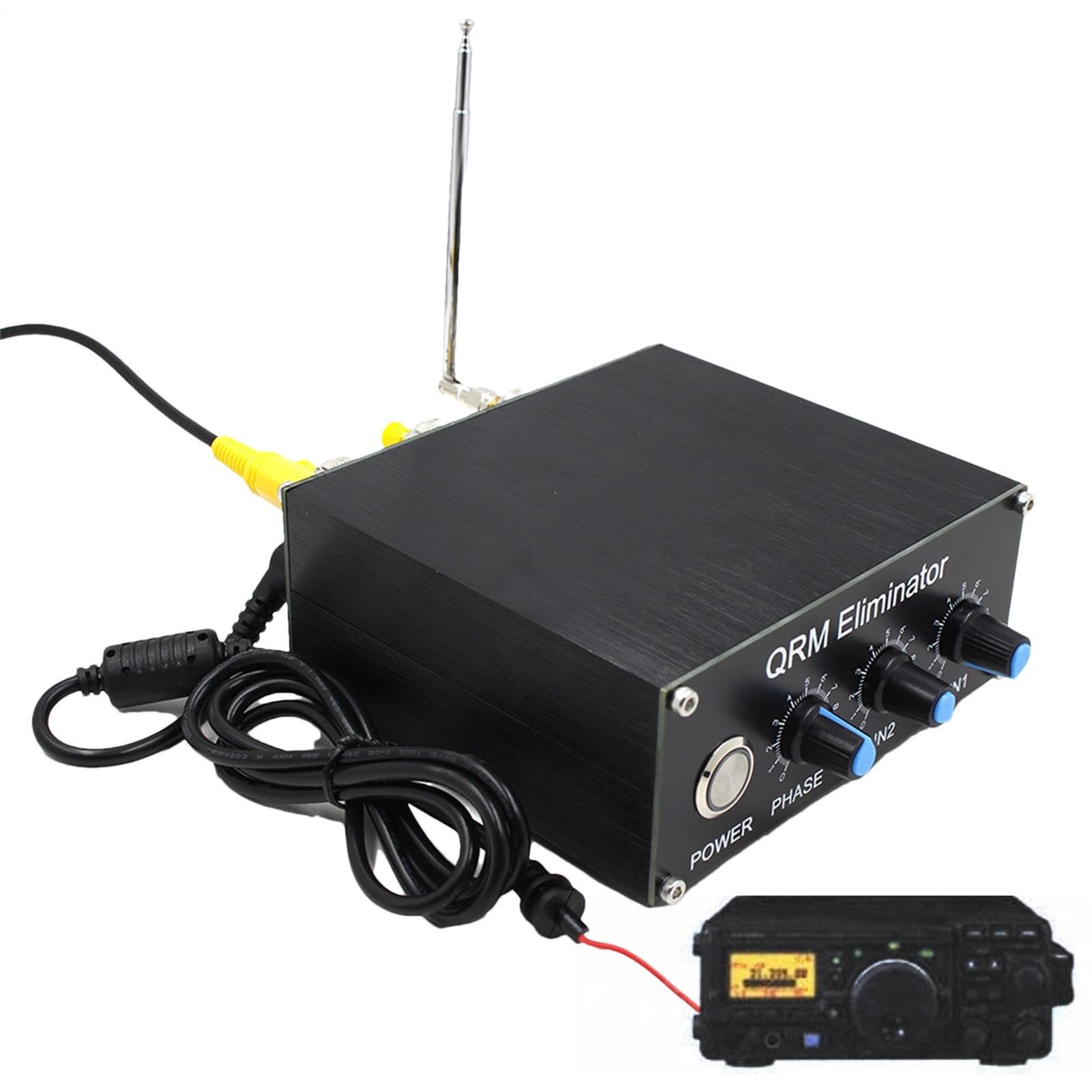 QRM - HF-Einheit aus Aluminiumlegierung von 1 MHz bis 30 MHz, QRM- | Phasenrauschunterdrücker mit Steuerung für Zubehör für Empfangsgeräte inkl