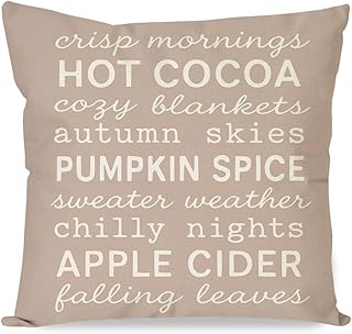 PANDICORN Fall Throw Pillow Covers 18x18 Inch Sayings Pumpkin Spice Chil...
