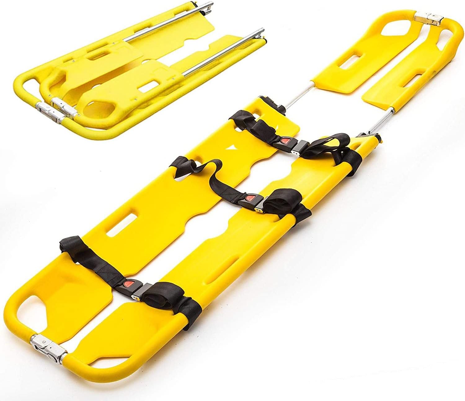 BITWIT Foldable Scoop Stretcher, Lightweight Medical Emergency Stretcher EMS Medical Portable Patient Transfer Board, for Hospital Clinic Home 350LB