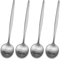 Vista 8 de 5.1 Pulgadas Cuchara de Té Satinada Negra SS18/10, Juego de 4 Mini Cucharas de Café de Acero Inoxidable, Cuchara de Té Pequeña, Cucharas Demitasse