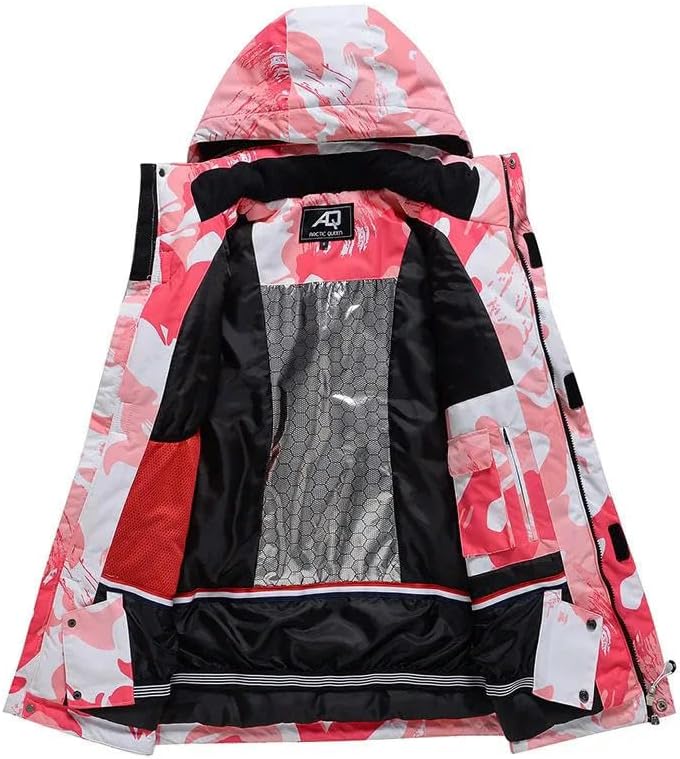 JXQXHCFS Women Ski Suit Overalls Snowboard Jacket Thickened Warm Skiing Set Windproof Waterproof Snow Pants Winter Clothing