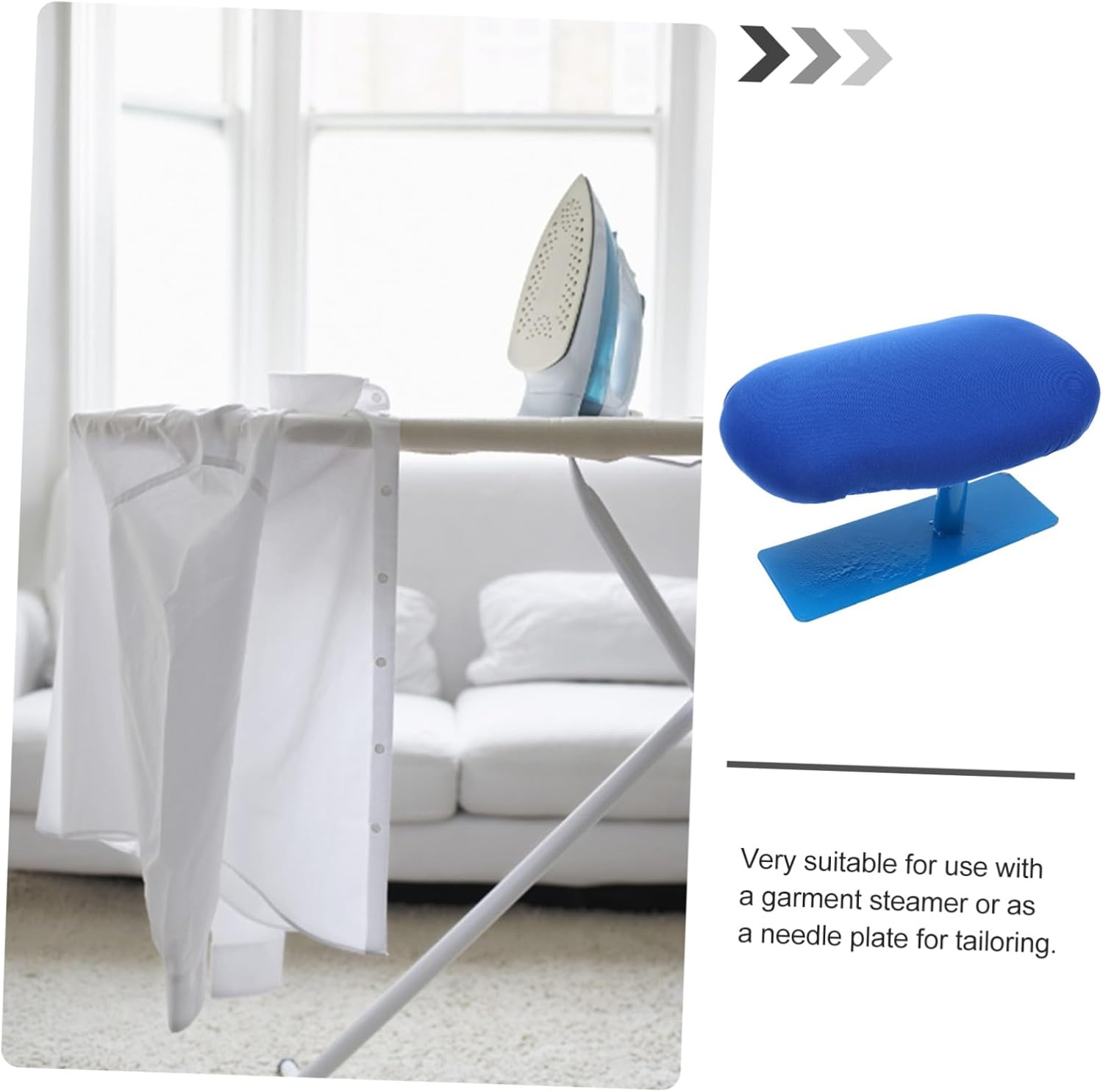 Generic Compact Household Ironing Table Metal Small Area Ironing Board Stable Bracket for Collars Sleeves Tailoring and Garment Steamer Use