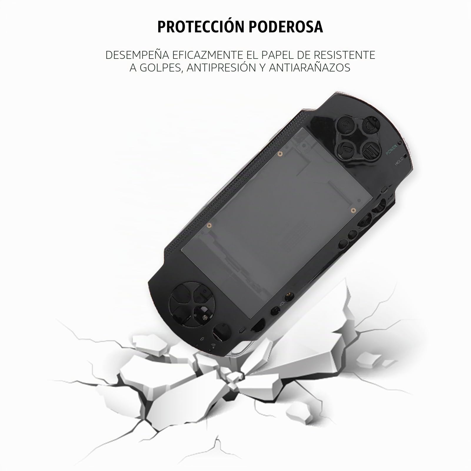 Carcasa de Repuesto 1000, Carcasa Antideslizante de Protección Fuerte Fácil de Cambiar con Botones, para Periféricos de Juego de Carcasa PSP1000 (Negro)