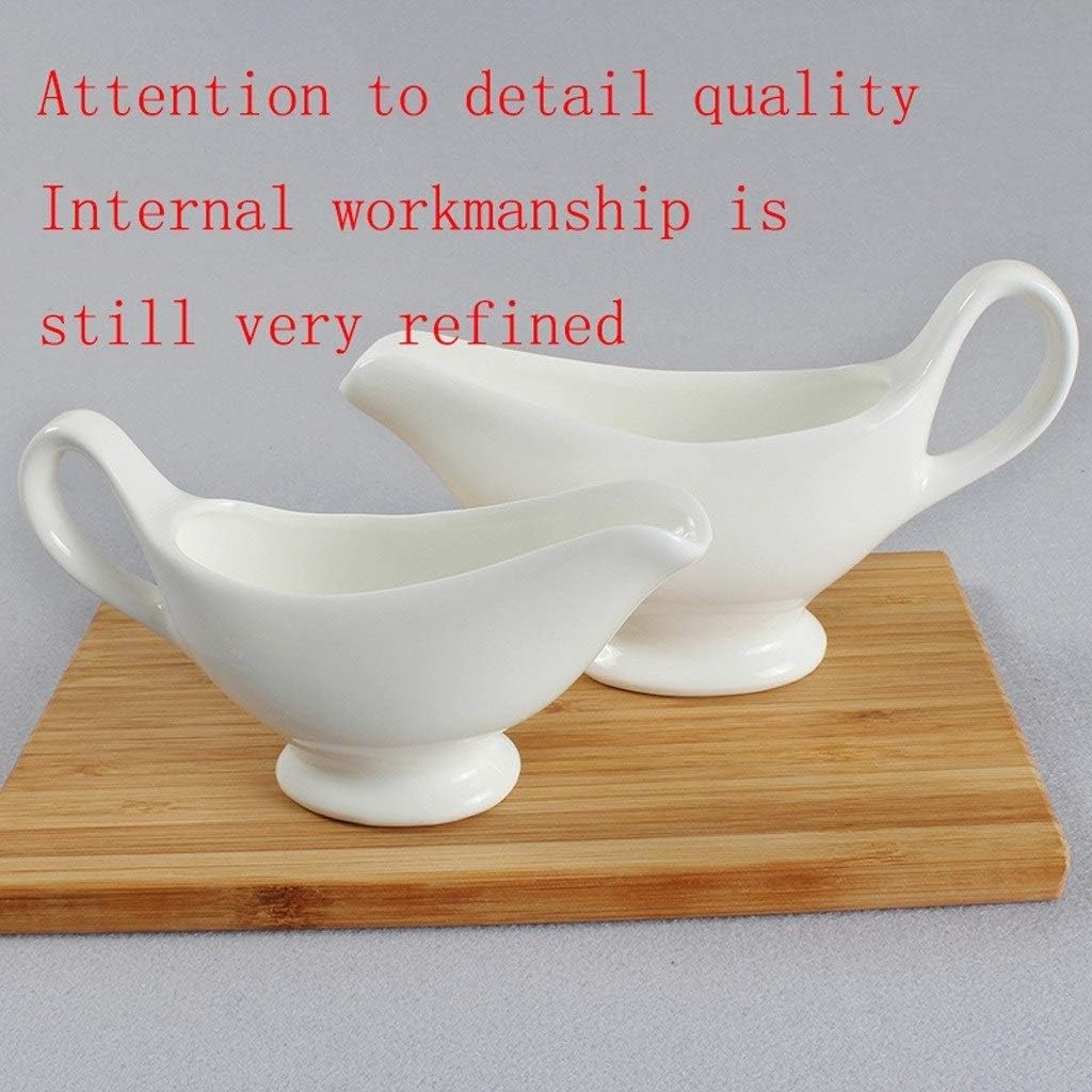 Saucer Porcelain Gravy Sauce Boat Gravy Sauce Boat Saucer Stand Traditional Porcelain Gravy Sauce Boat with Saucer Dish(M), Medium, 20010125