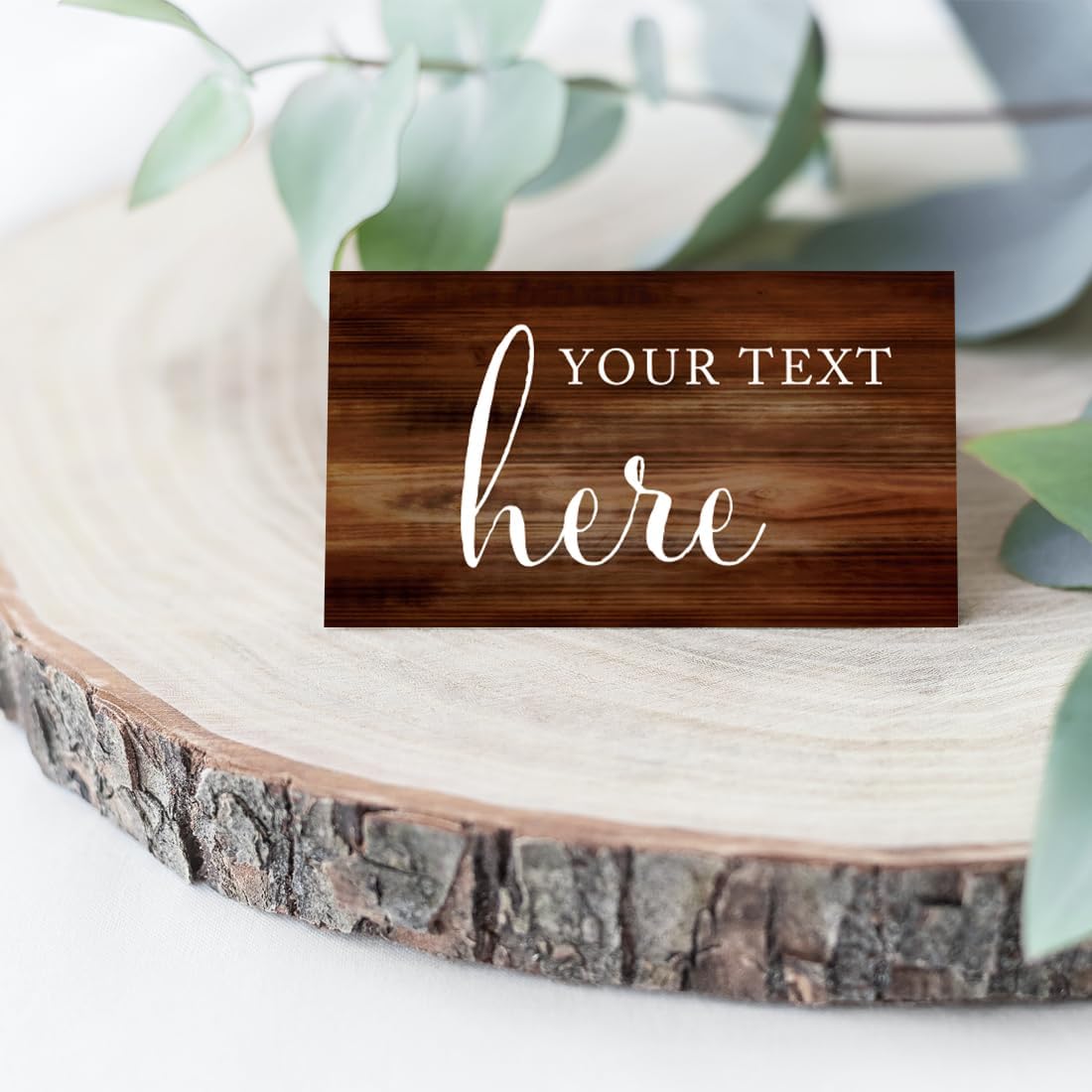Andaz Press Personalized Food Station Buffet Table Tent Place Cards, Rustic Wood Print, 20-Pack, Custom Made Any Text