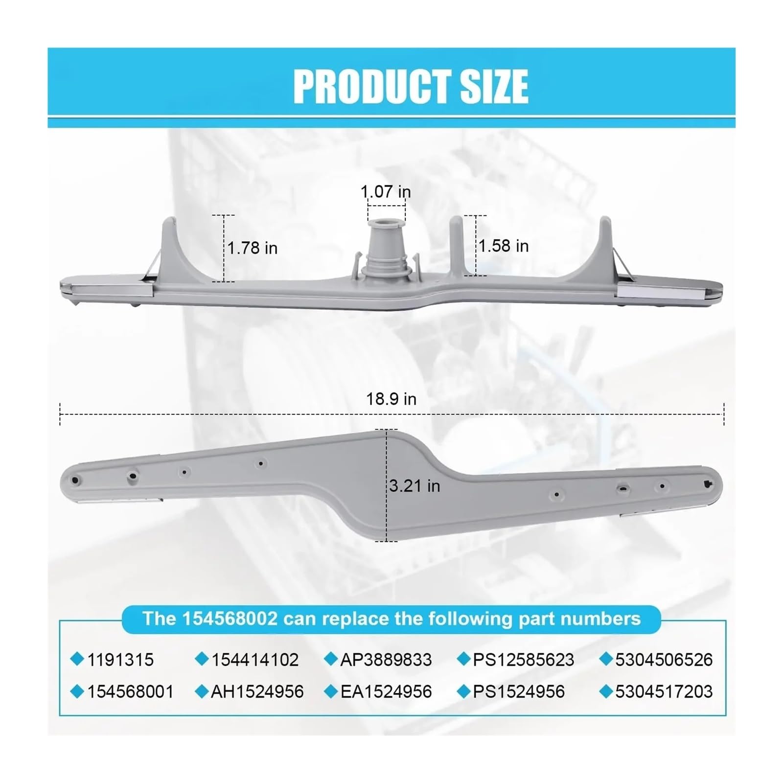 154568002 Braccio irroratore inferiore for lavastoviglie compatibile con la sostituzione Electrolux