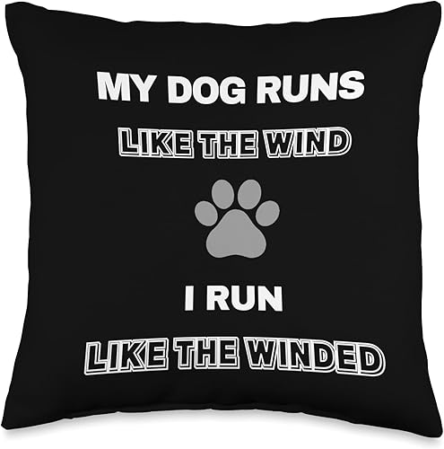 Miniatura 4 de Funny Dog Agility Shirts Funny Agility-Dog Run Like Winded Throw Pillow, 18x18, Multicolor