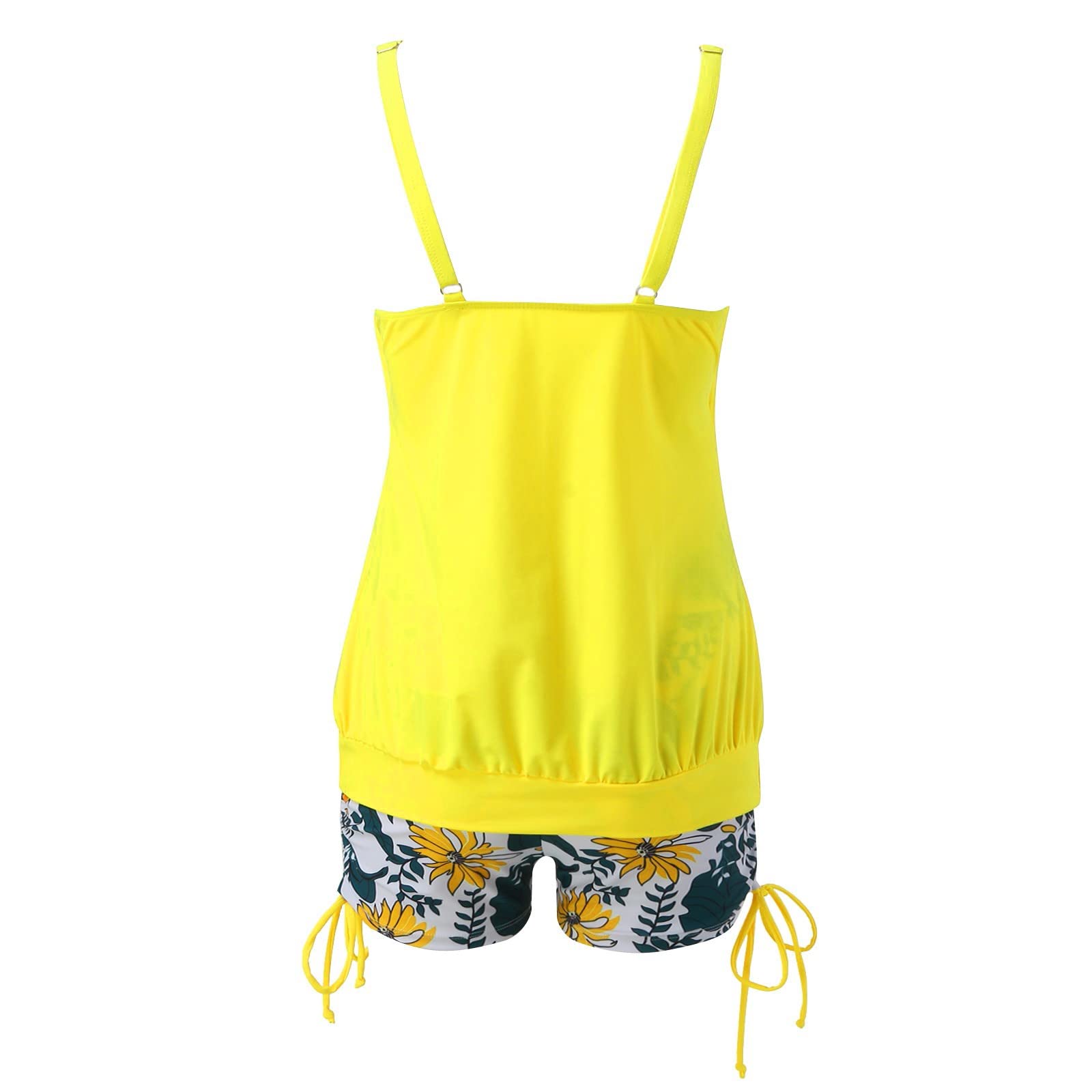 Tankini Mujer 2026 Reductor Barriga con Shorts Tankinis Tallas Grandes Trajes de Baño Dos Piezas Push Up Traje baño Deportivo con Relleno Bañadores Reductores Playa Vacaciones Bañador Estampado Verano