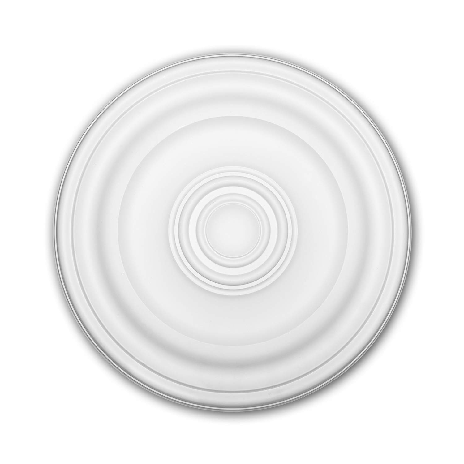 Profhome 156050 Rosetón de Techo Grande (Ø 40 cm), Florón Decorativo de Poliuretano Rígido de Alta Calidad, Estilo Clásico Alemán, Blanco Mate, Resistente y Ligero para Lámparas