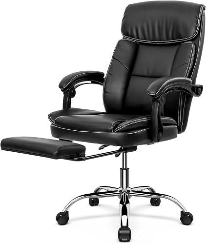Deli Executive Office Chair Reclining Design with Footrest, Adjustable Height 1105-1200mm, 690 x 725mm Seat Dimensions