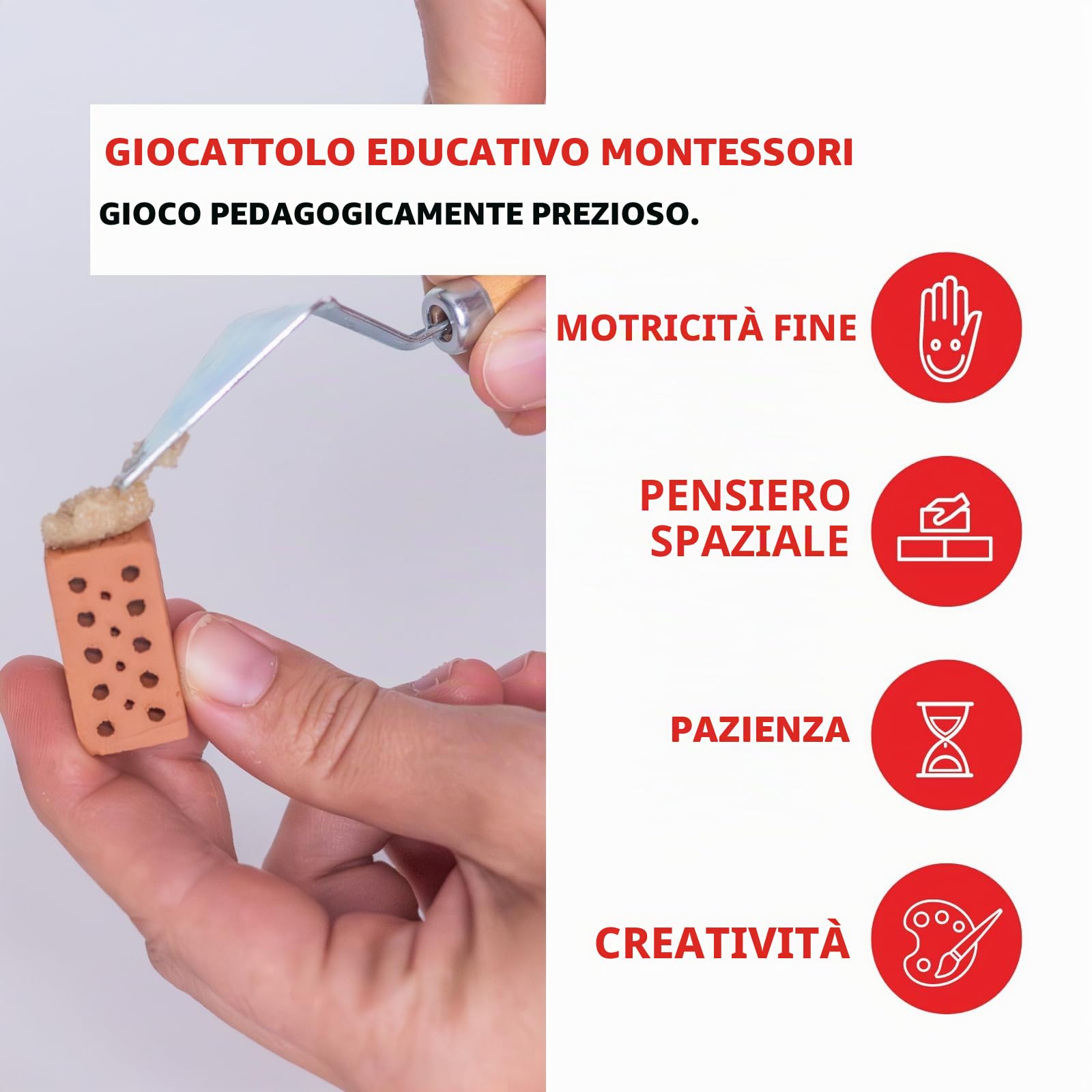 Teifoc-Teifoc-TEI906601, Costruzioni, Confezione 32 mattoncini, Colore Rosso, 30 x 17.5 x 8 cm, T906601