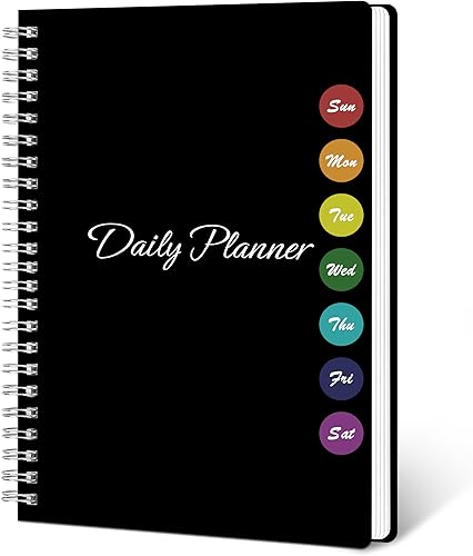 Agenda diaria, cuaderno de lista de tareas, horario por hora con organizador de aperitivos de comidas, 52 hojas (7 x 10 pulgadas)