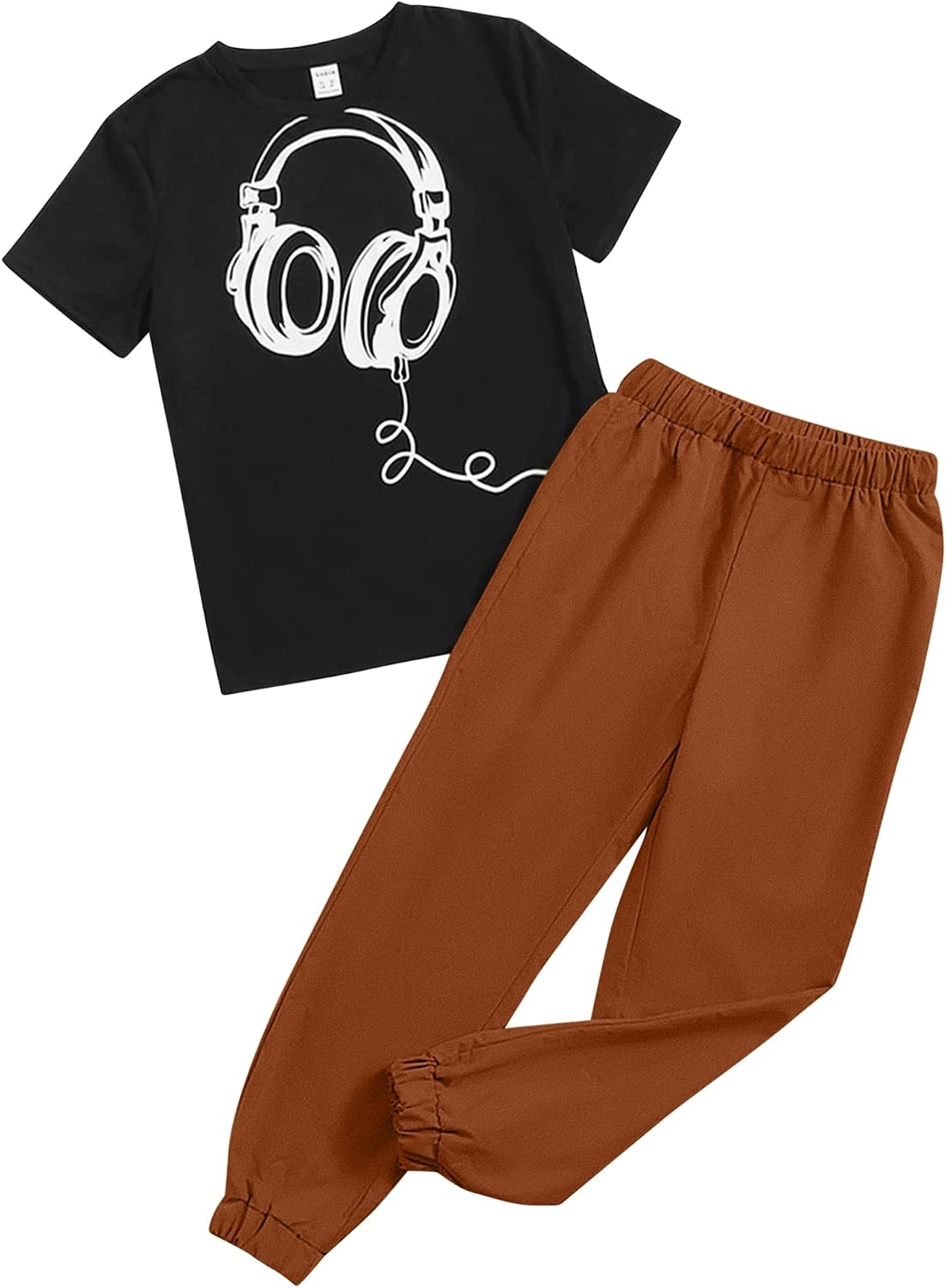 Azmxynol Boys Clothes 2 Piece Outfits Summer Short Sleeve T Shirt Top + Pants Little Kid Casual Clothing Sets