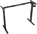 Hi5 Bureaux roulants réglables en hauteur électrique avec table rectangulaire (120 x 60cm) pour le poste de travail du bureau intérieur (Top d'Oak, cadre noir)
