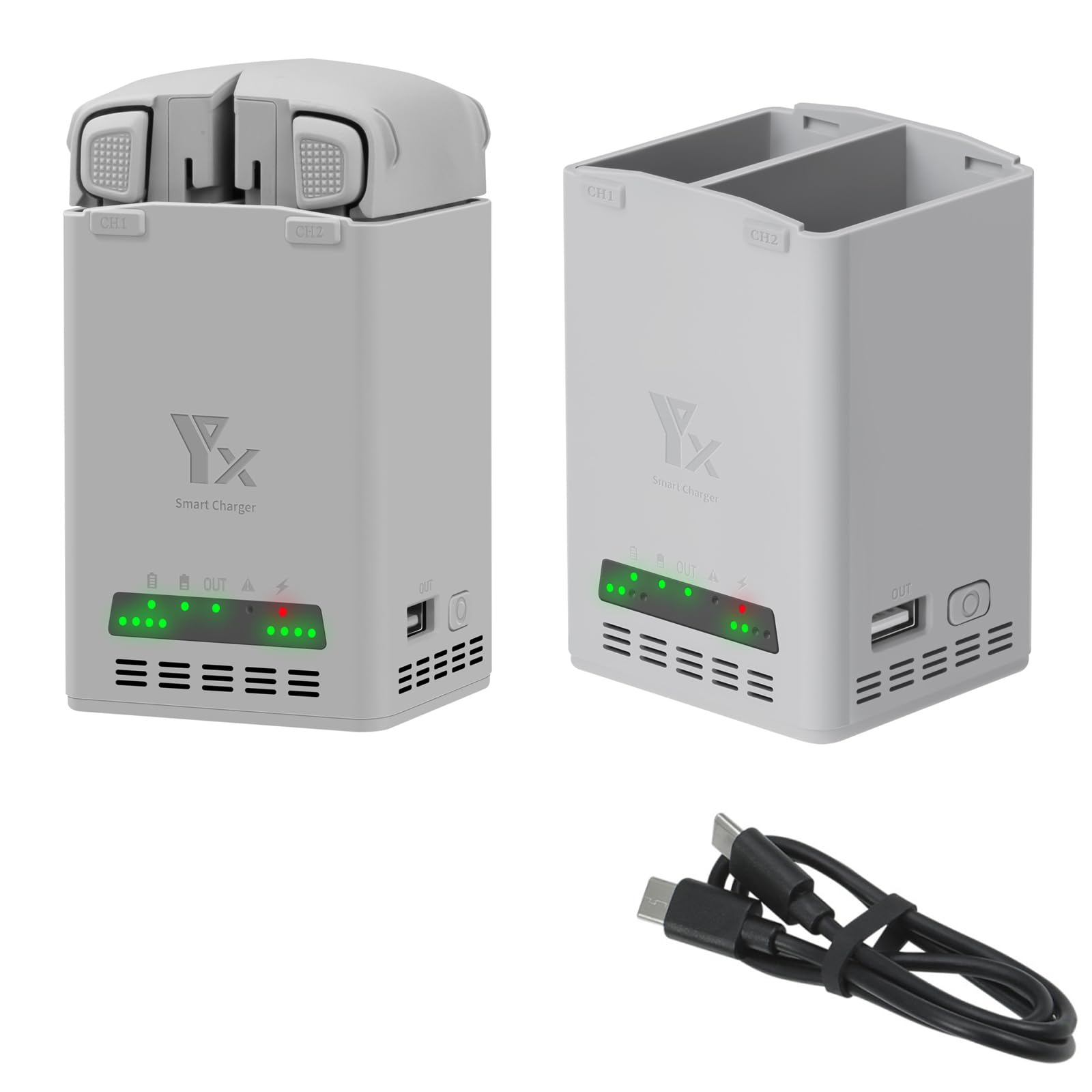 Hub ładowania do akumulatora DJI Lito X1, podwójna ładowarka z kablem do ładowania i ładowania, obsługa PD65W ładowanie 2 baterie, menedżer ładowania urządzenie do pielęgnacji baterii