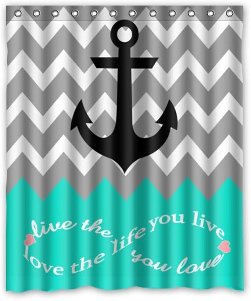 Black-Anchor Shower Curtain 1 Pc for Home and Bath