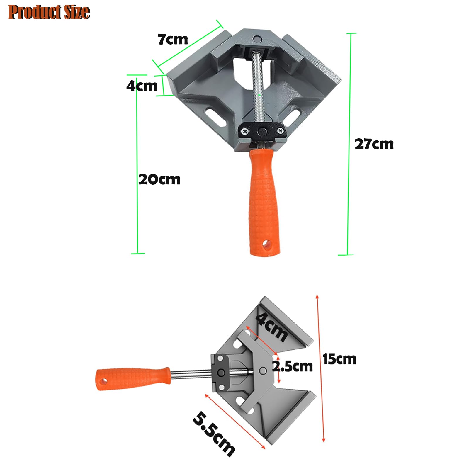 4 Piezas Sargentos Carpintero de 90° - Abrazadera de Ángulo Recto de 90 Grados,con Mandíbula Giratoria Ajustable, para Carpintería, Ingeniería, Soldadura