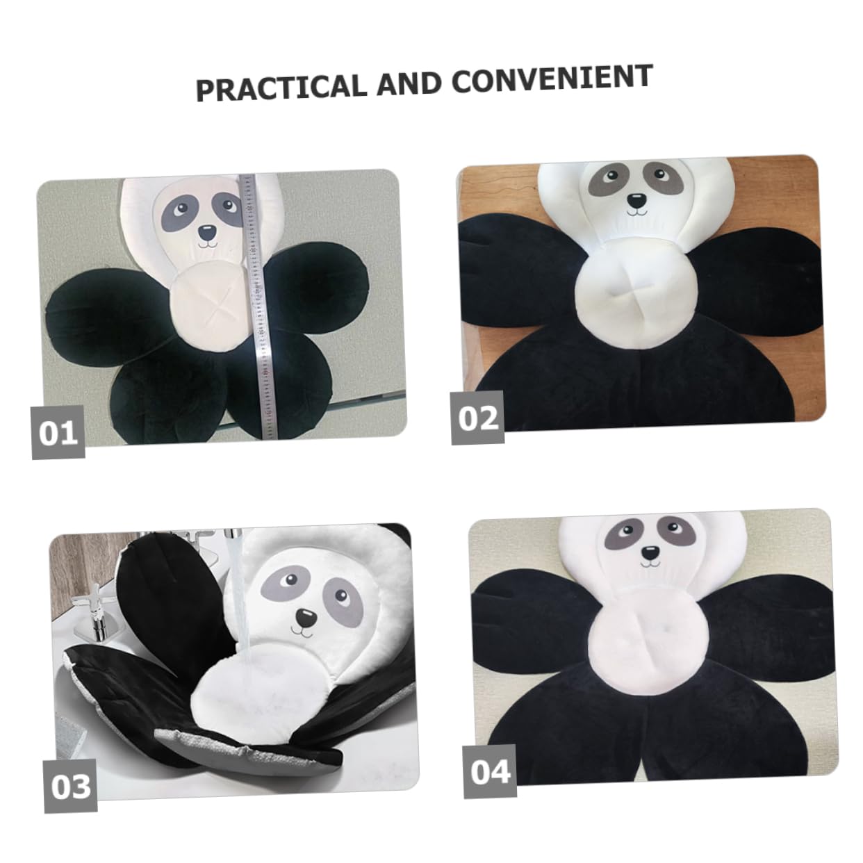 rutschfeste Babybadewannenmatte für Neugeborene Panda Form Waschbar Weich und Bequem für Badewanne und Dusche