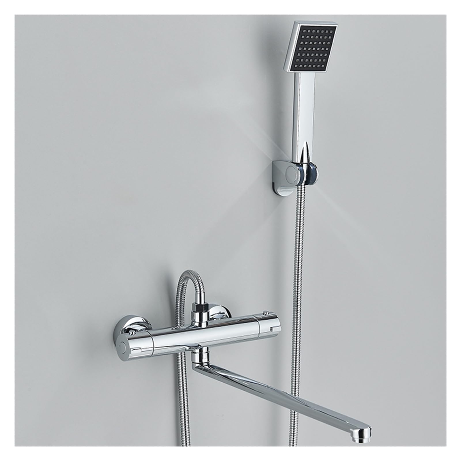 Robinet de douche thermostatique mitigeur salle de bain et robinet de baignoire chrome