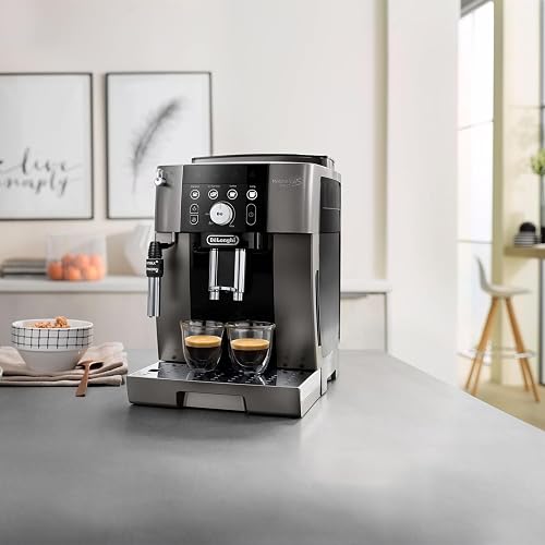 De'Longhi Magnifica S Smart ECAM250.33.TB, Automatic Coffee Machine with Integrated Coffee Grinder, Manual Milk Mount System for Cappuccino, 4 One Touch Recipes, Titanium and Black - 6