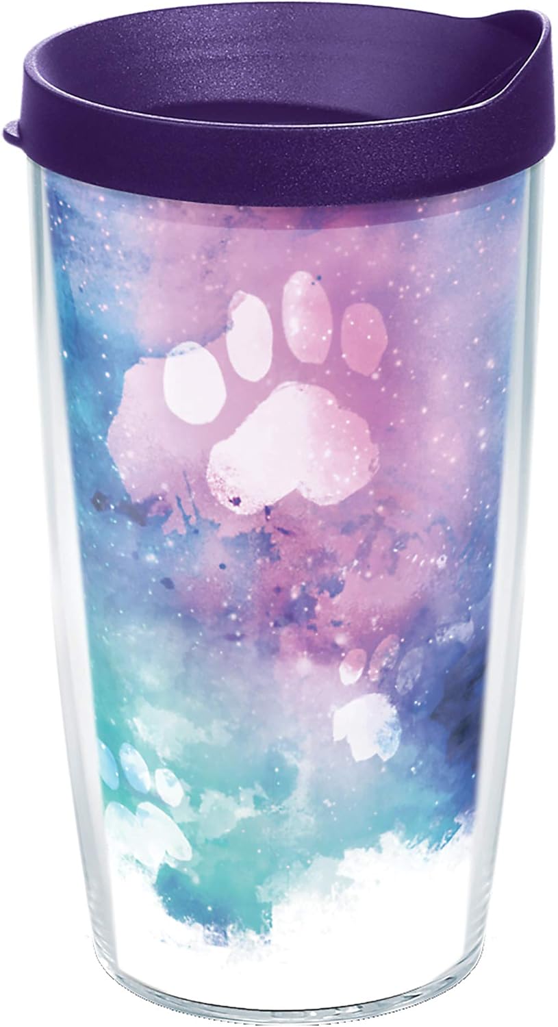 Tervis Paw Prints Made in USA Double Walled Insulated Tumbler Travel Cup Keeps Drinks Cold & Hot, 16oz, Classic