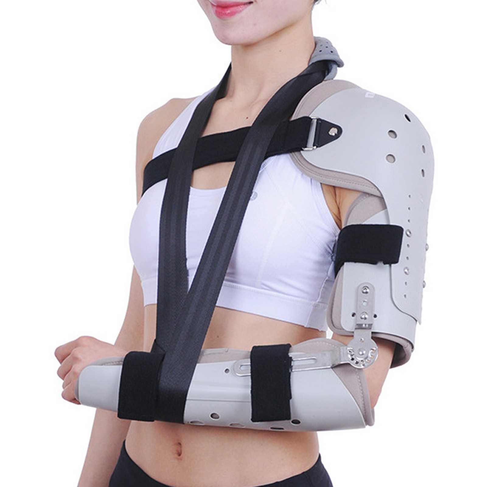 Ortesis de rodilla con bisagra Férula fija para la articulación del codo, inmovilizador de férula de codo ajustable para el soporte de recuperación de lesiones del brazo de la férula estabilizadora d