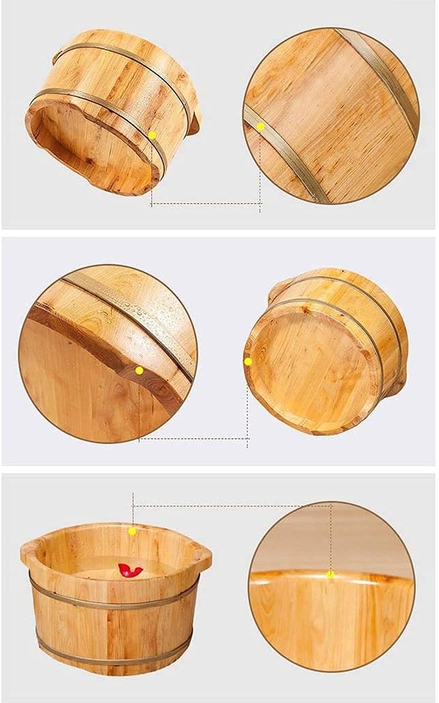 Pedicure Foot Spa Foot Bath Barrel, Wooden Footbath, Foot Tub, Household Foot Massage Bucket, Foot Washing Barrel, Foot Relaxing, Pain Fatigue Relief,Massage Rollers Foot Spa Bath Massager