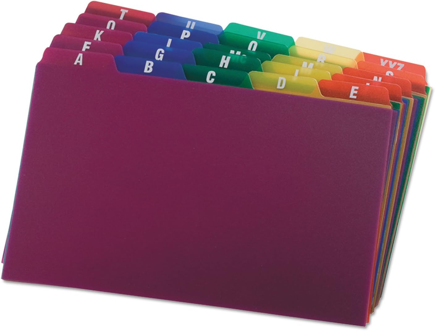 Oxford Poly Index Card Guides, Alphabetical, AZ, Assorted Colors, 5" x