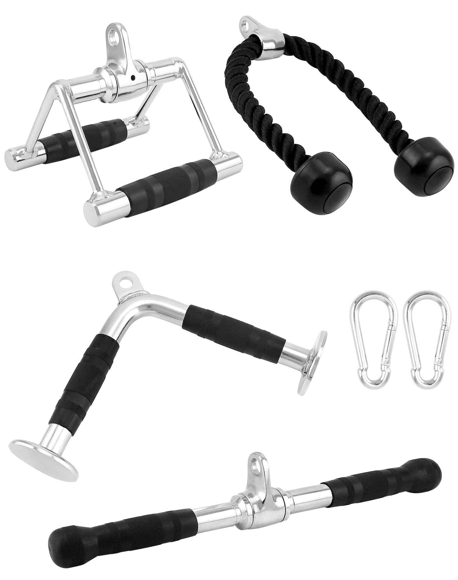 QWORK® Juego de agarres poleas Gym, Accesorios Gimnasio Versátil