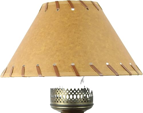 Miniatura 1 de Papel pergamino Kraft cosido ajuste 10 pulgadas chimenea estilo lámpara sombra