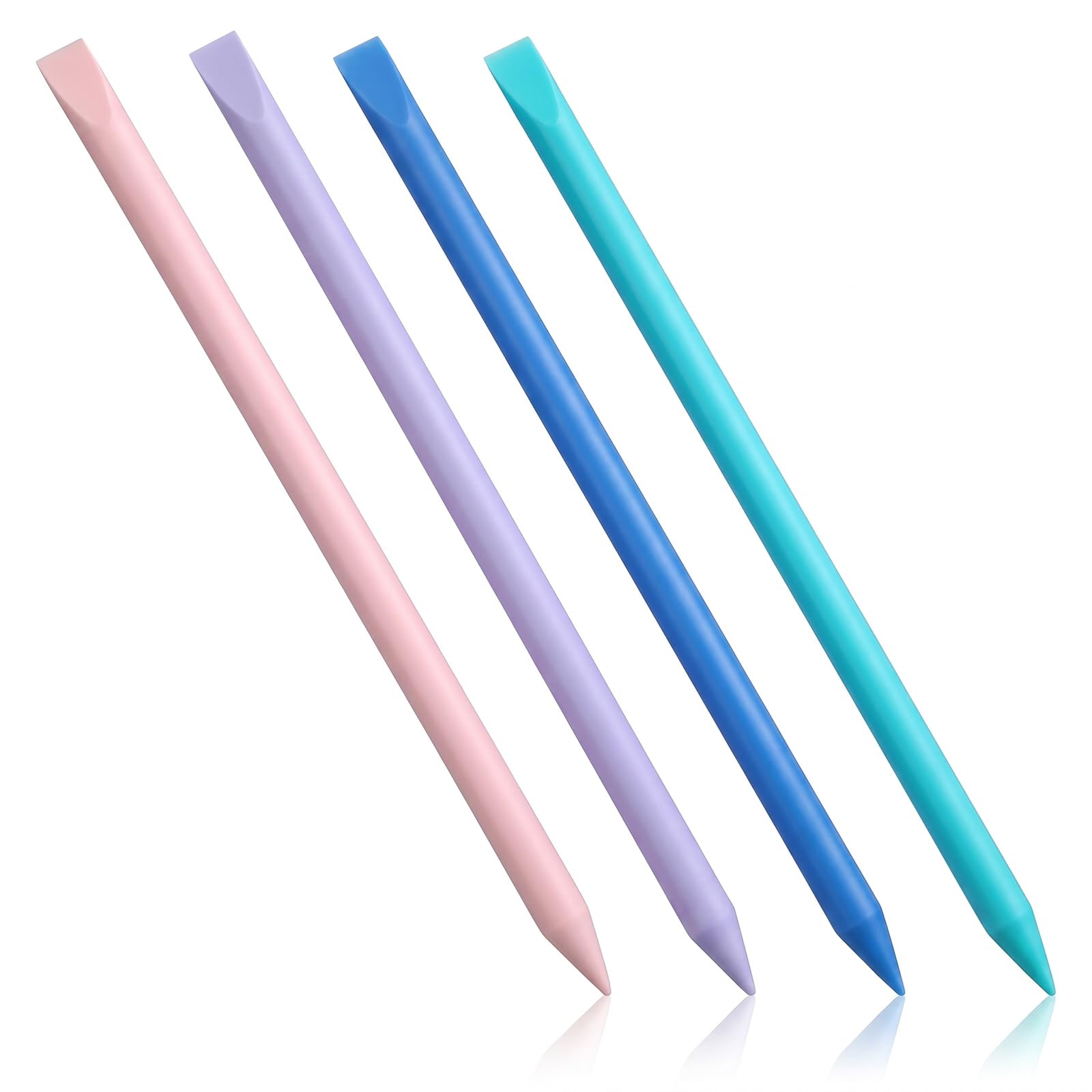 RAHHLIZS 4 Pcs Silicone Stirring Sticks, Reusable Silicone Paint Sticks for Mixing Liquid Facial Mask Body Lotion Butter, Epoxy Resin, Arts, Crafts, Making Glitter Tumblers Cups, 4 Colors