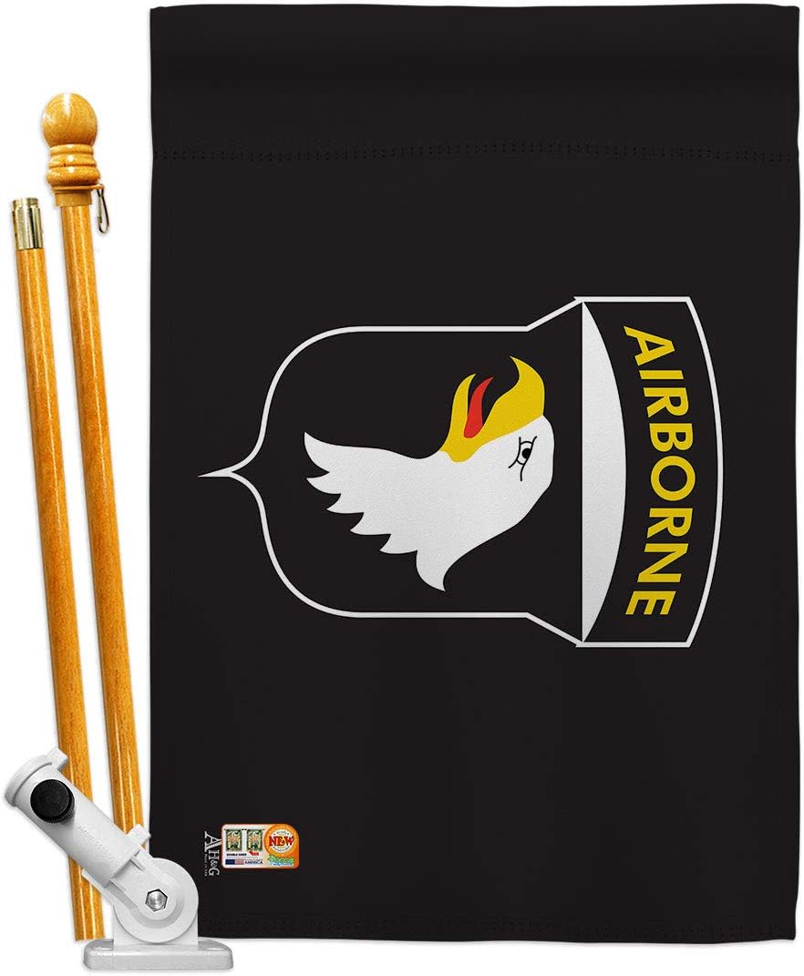 101st Airborne House Flag - Set Armed Forces Army Rangers United State American Military Veteran Retire Official - Decoration Banner Small Garden Yard Gift Double-Sided Made in USA 28 X 40
