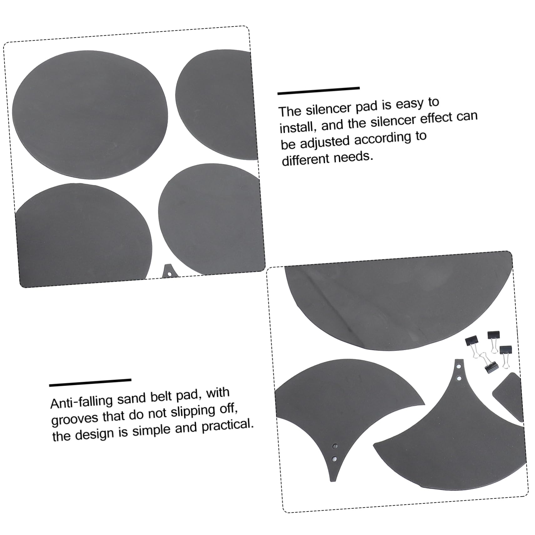 Totority 14Pcs Drum Dampening Pad Drum Mute Pads for Reduced Volume for Practice and Live Performances Durable Black Drum Silencers and Cymbal Pads