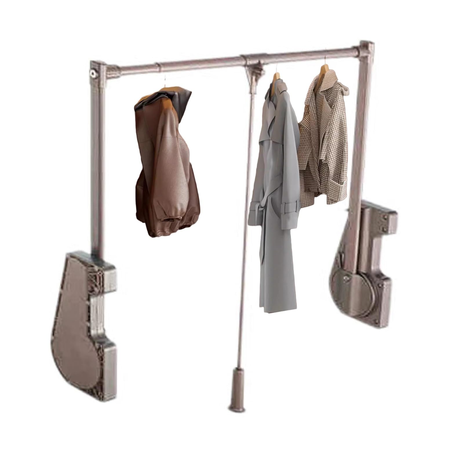 Barre de penderie escamotable réglable en acier pour optimiser l'espace de votre dressing