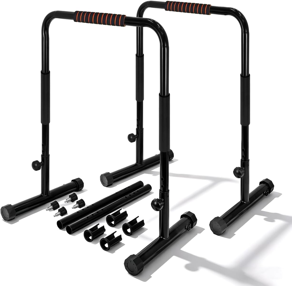 Dip Bars for Home 2 in 1 Strength Training Dip Station for Home Gym,9 Level Adjustable Calisthenics Bars,1200LBS Heavy Duty Dip Stand Ultra-Stable Settings & Non-Slip Feet Parallel Bars