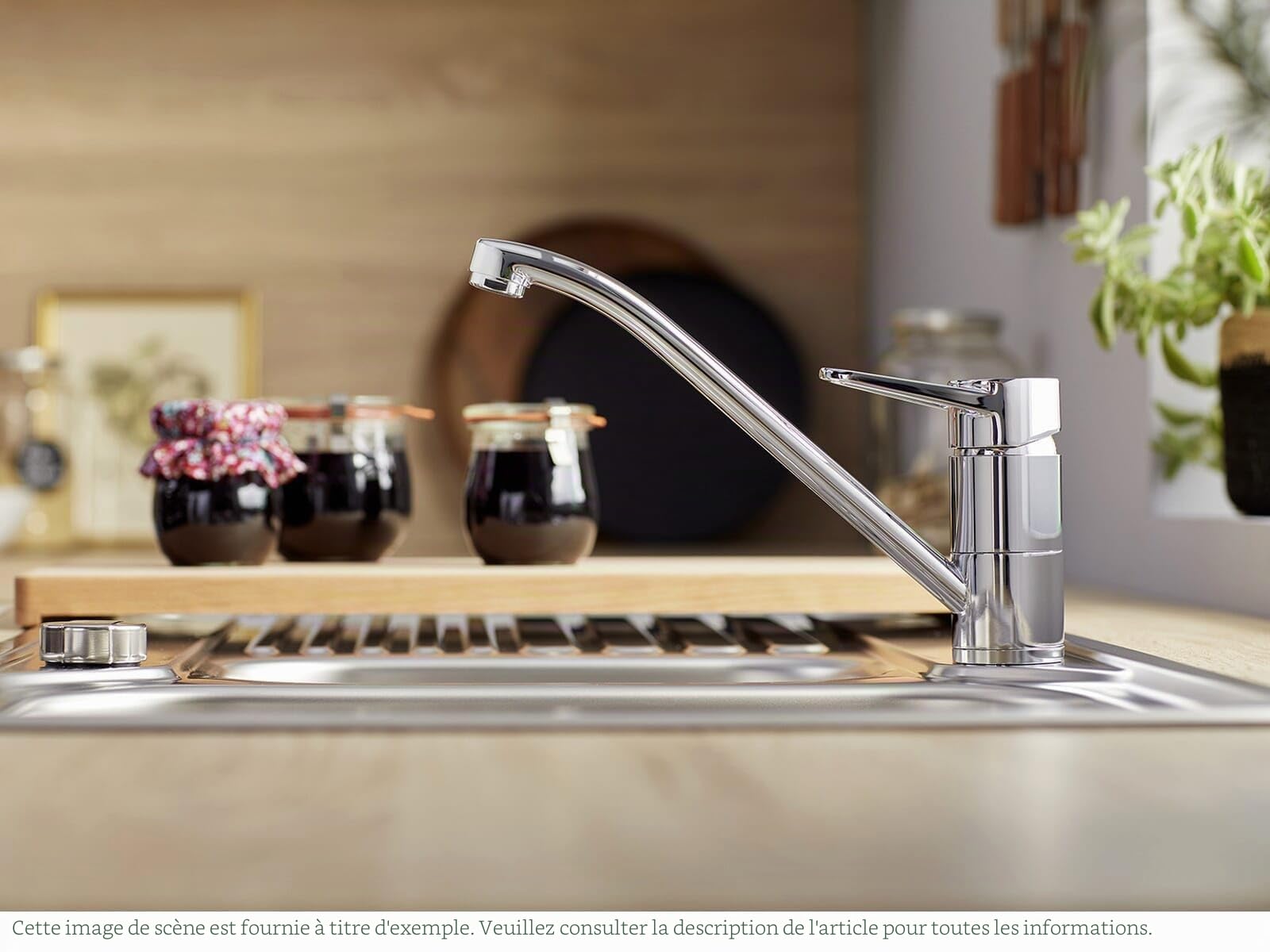 BLANCO WEGA II Robinet de cuisine chromé haute pression Clapet anti-retour Cartouche en céramique Qualité de l'eau garantie et économie d'eau
