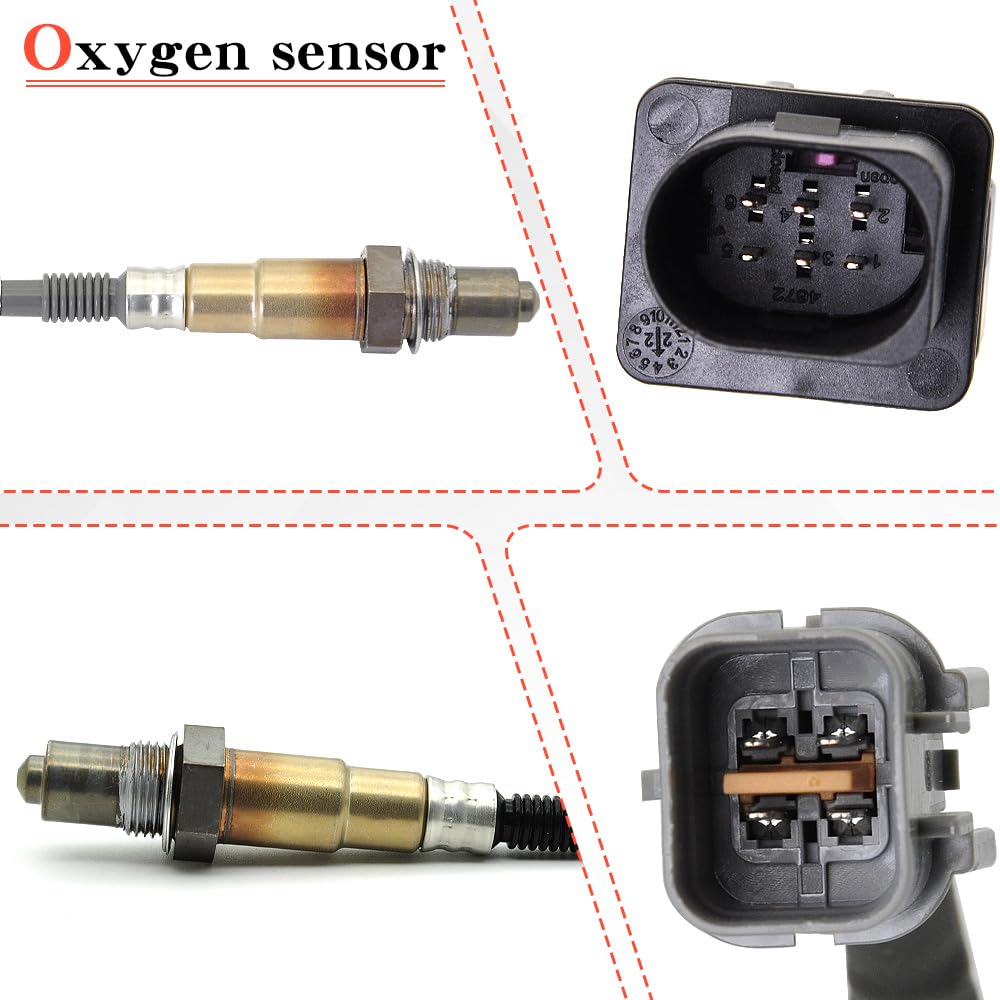 2Pcs 234-5055 Upstream + 234-4568 Downstream Oxygen O2 Sensor 1.6L Compatible with 2012-2018 Kia Soul, 2012-2018 Kia Rio, 2012-2017 Hyundai Veloster, 2012-2017 Hyundai Accent