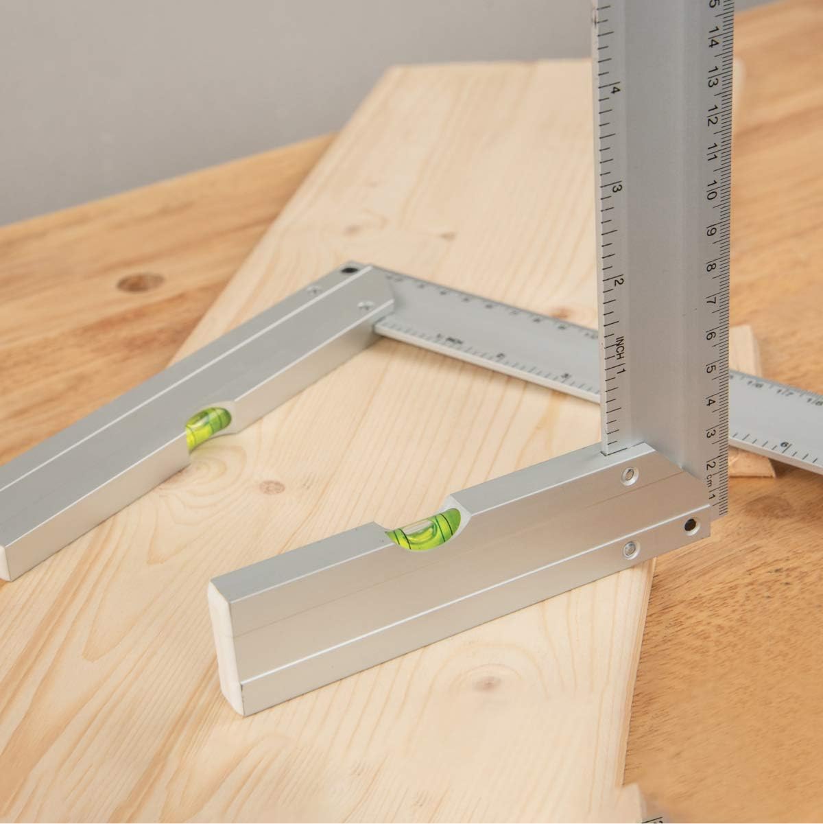 Suреr Brаndѕ POWERTEC 80005 L Square Ruler Set w/Bubble Levels, Anodized Aluminum Finish – 3pc Set