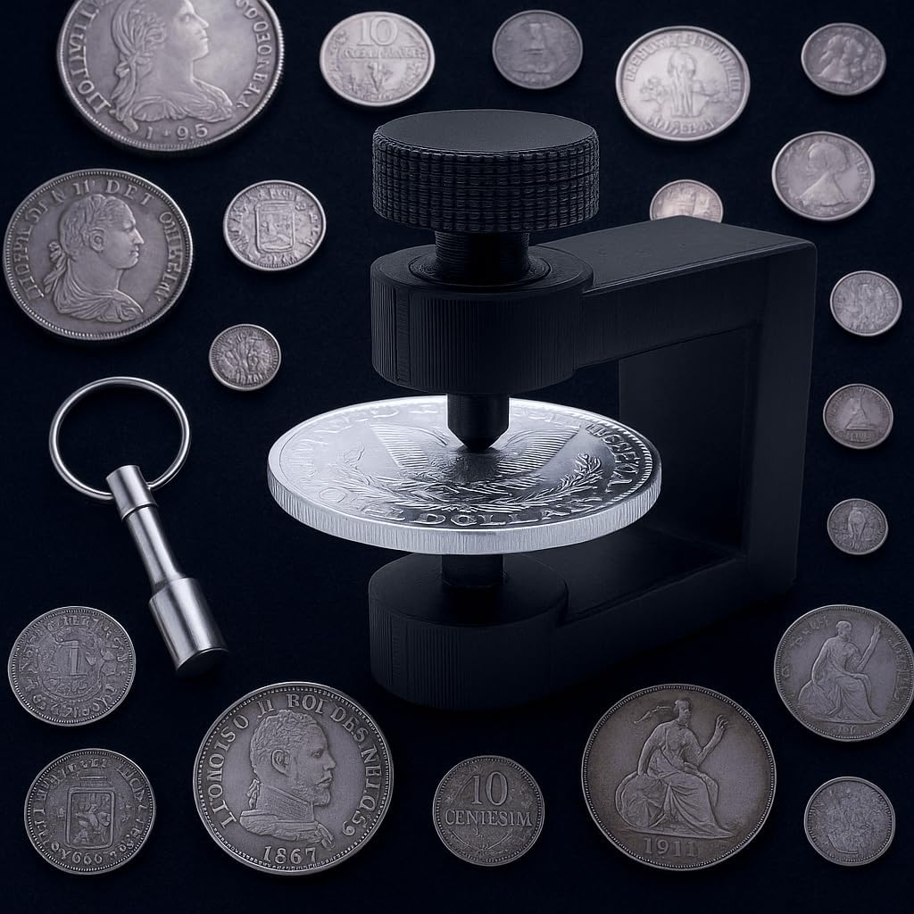 Generic Mini-C Coin Clamper v2 Ping Test Gold Silver Coin Bar Pinger Tester, Pocket Pinger Coin Tester, Includes Hammer (Coin not Included）