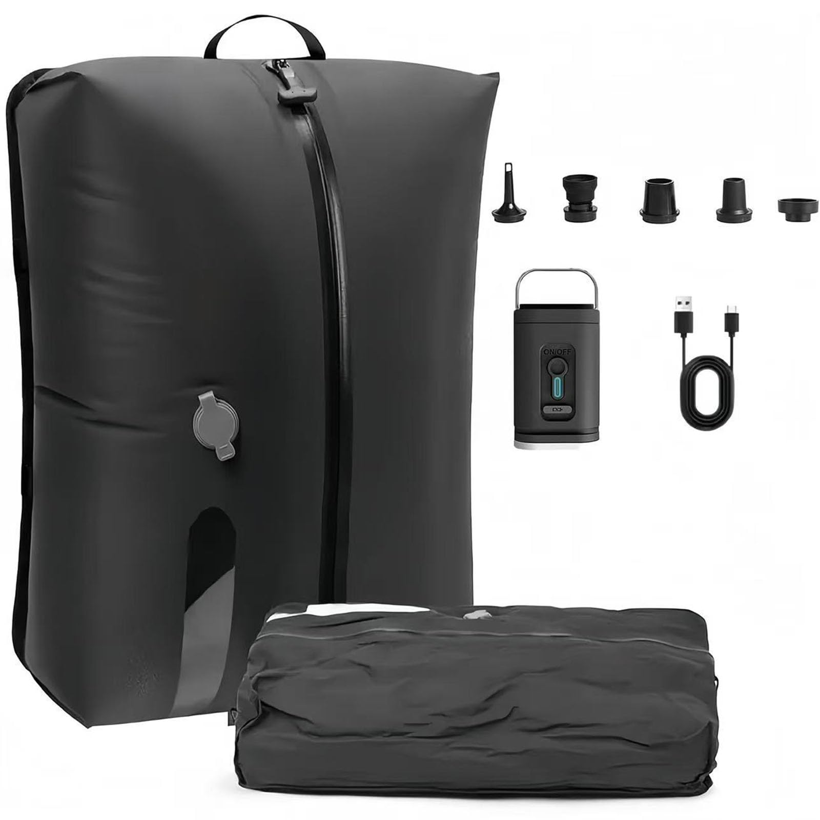 Bolsas de compresión grandes de 17 litros, bolsas de vacío de viaje con bomba eléctrica de 1200 mAh, diseño reutilizable, resistente al agua, para viajes de ropa para maletas y mochilas de mano 1Bag