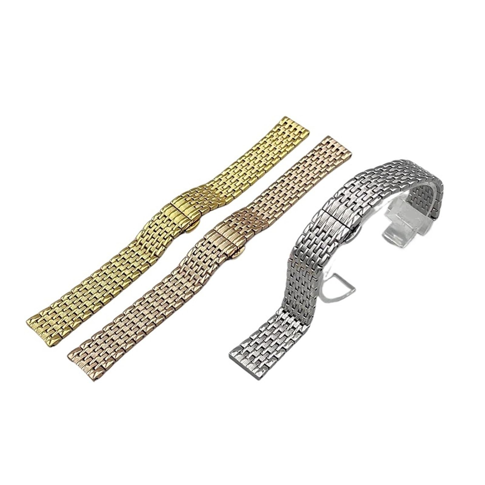 YINGO Edelstahl-Uhrenarmband, Wasserdichtes Schmetterlingsschnallenarmband