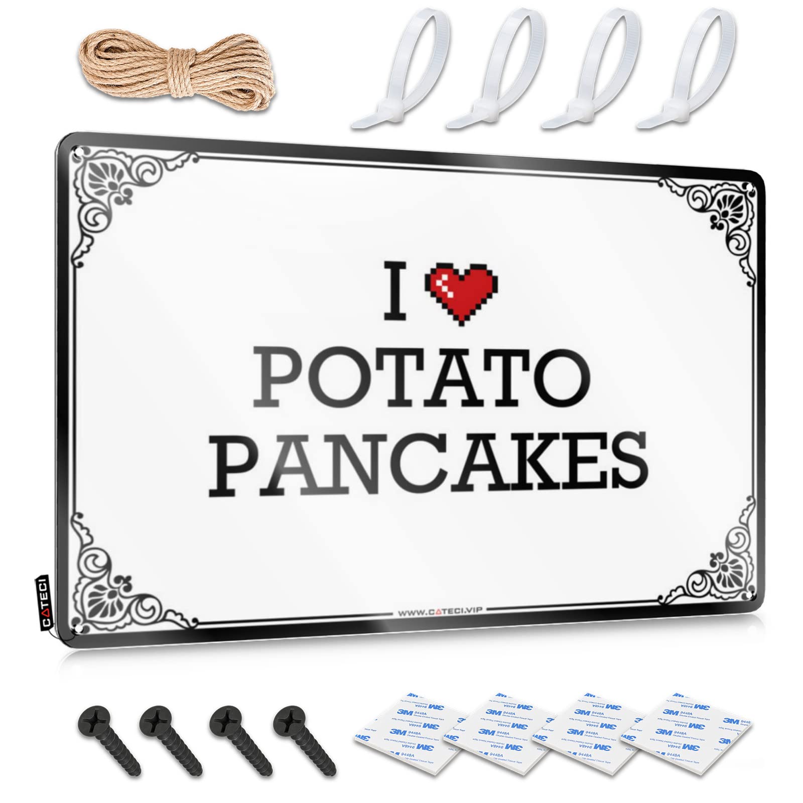 Fzfn Colour Decor Van Vintage Style | I Love Potato Pancakes Grunge Haves Home Decor(30X40cm)