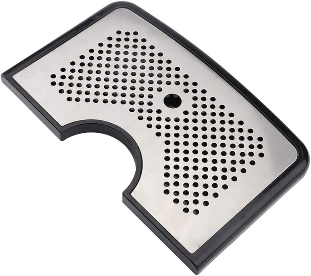 Bar Drip Tray with Non Slip Rubber Grip, Plastic/Stainless Counter Top Drip Tray, for Beverage Dispenser Universal tap tower
