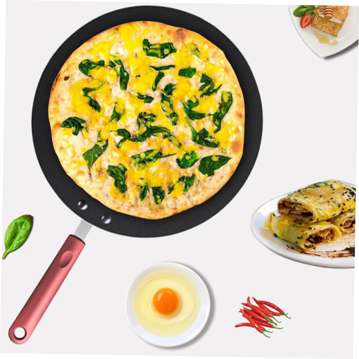 ABOOFAN Nonstick Pancake Pan Set 8-Inch Small Skillet for Eggs and Steak Household Cooking Frying Pan Portable Design for Gas Stove and Induction Cookers