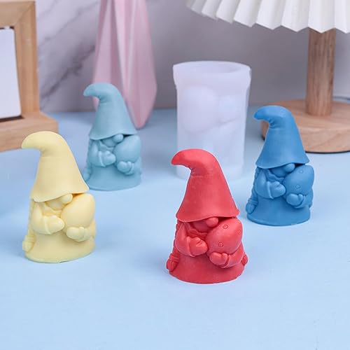 Vista 19 de 3 moldes de silicona para velas de gnomo de Pascua, lindo conejo, oreja, gnomo, para aromaterapia, jabón, arcilla polimérica, adorno de yeso, arte