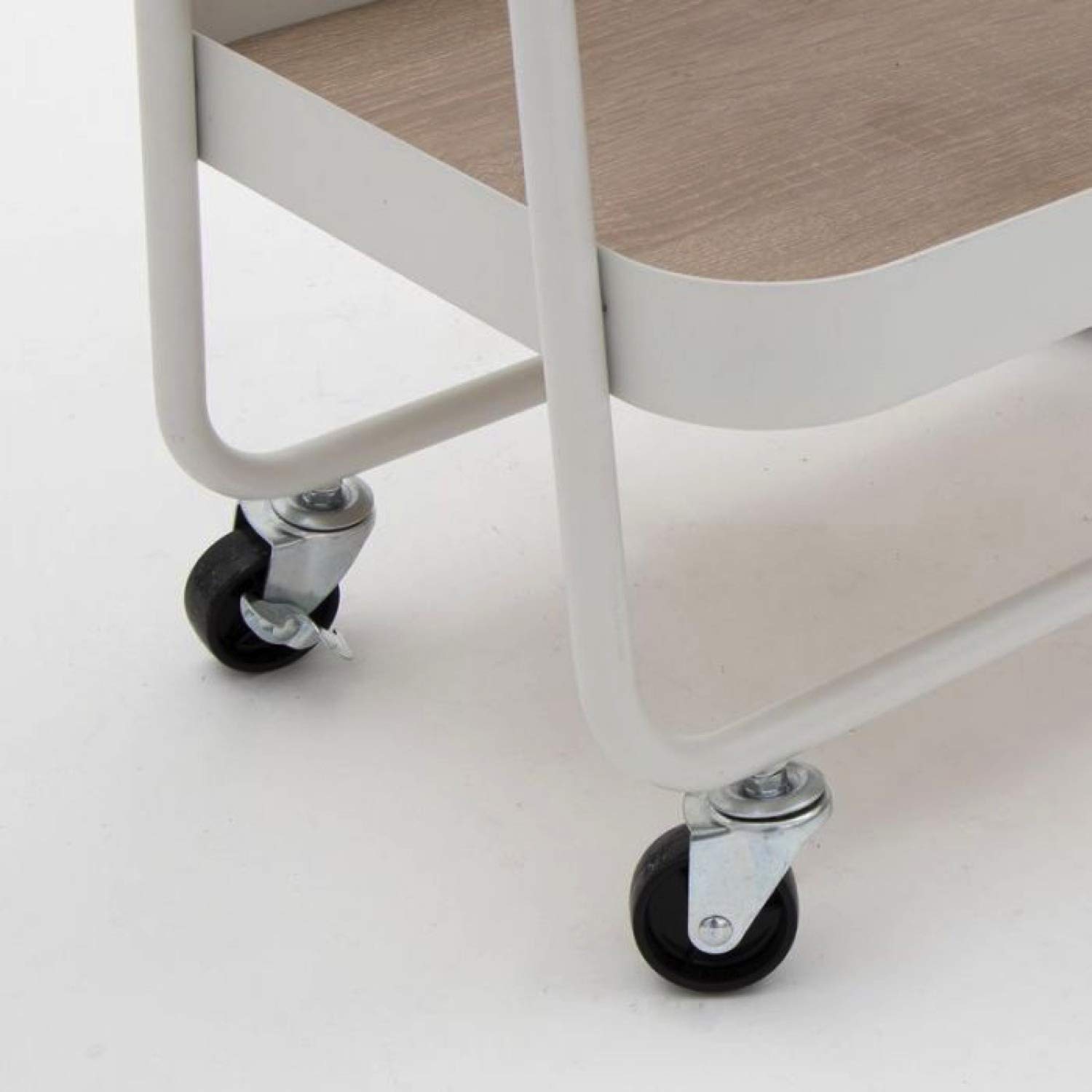 Vidal Regalos Mesa Camarera con Ruedas 3 Niveles Metalica Blanca 77 cm