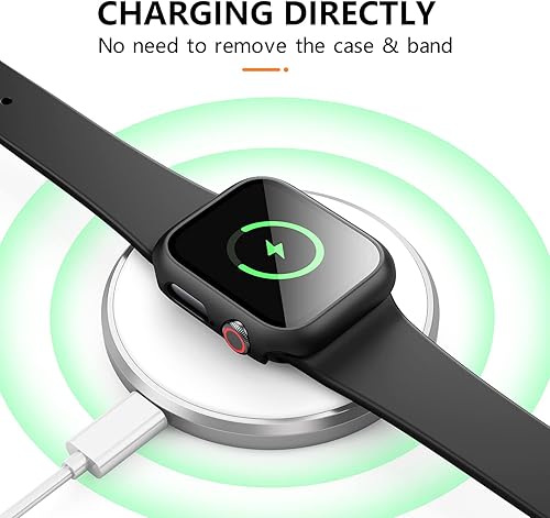 Miniatura 6 de Paquete de 3 fundas para Apple Watch Series 9, Series 8 Series 7 de 1.772 pulgadas, carcasa rígida de policarbonato con protector de pantalla de