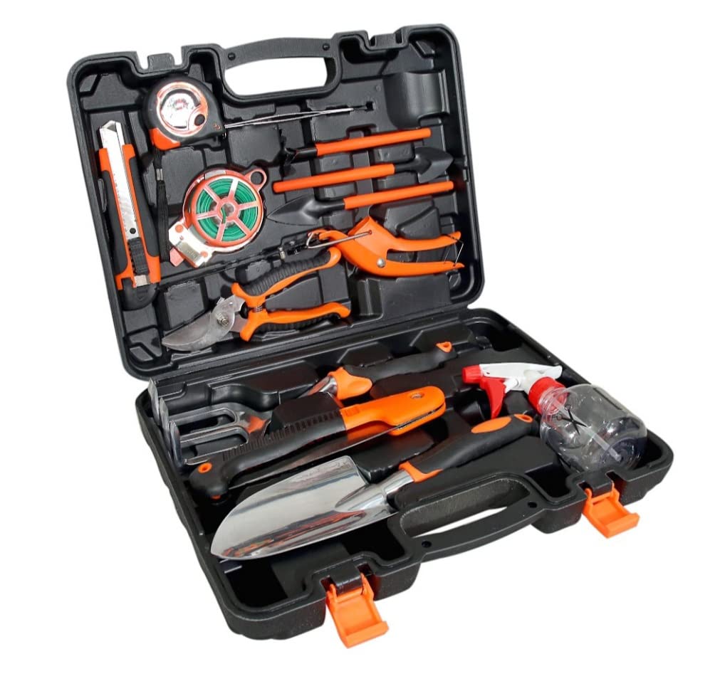 VOLTZ VZ-TK-14 Home Tool Set 14 Pcs Gardening Tools Heavy Duty Aluminum Garden Hand Tools with Storage Box, Ergonomic Handle Shovel Trowel Rake Weeder Shear Sprayer, Gardening Gift for Men & Women (B0B3JRBQR2) Amazon Price History, Amazon Price Tracker
