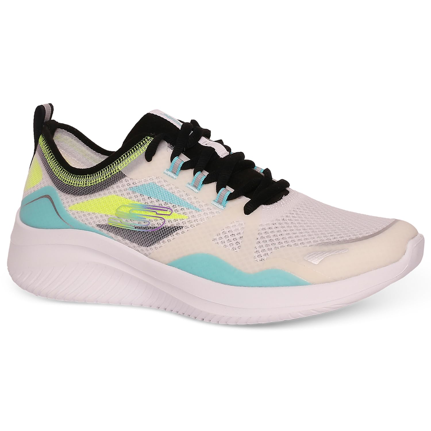 Skechers Womens Ultra Flex 3.0-Sunny Business Walking Shoes Vegan Air-Cooled Memory Foam Cushioned Comfort Insole White/Black/Multi - 4 UK (149861) (B0BG5XYC9F) Amazon Price History, Amazon Price Tracker